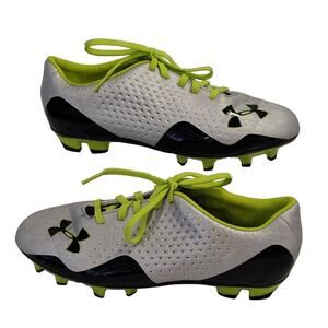Under Armour Blur Men's 6.5 FG Soccer Cleats Silver Neon Green Black